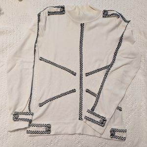 Yuka White Turtleneck with Detailing, Large